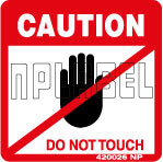 420026ML Caution - Do Not Touch Metal Labels 420026ML Caution - Do Not Touch Metal Labels