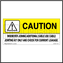 420027 Caution - Use Cable Jointing Kit Labels