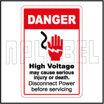 570570 High Voltage May Cause Death Caution Labels