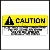 570575 Warning - Class 4 Laser Radiation Stickers