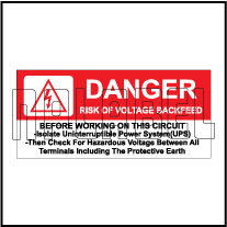 570577 Risk Of Voltage Backfeed Stickers & Labels