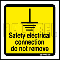 581095 Safety Electrical Connection Signs Stickers