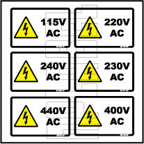 5810XX 115 To 440 Volts AC Sticker & Labels