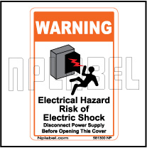 581300ML Electrical Hazard Caution Metal Labels