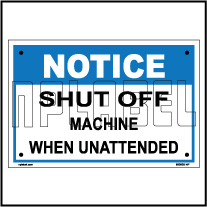 590903 Shut Of Machine Instruction Plate & Signage