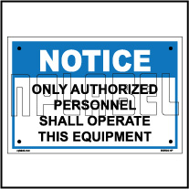 590904 Authorized Operator Instruction Name Plate