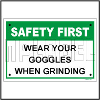 590905 Wear Goggles Warning Label Name Plate