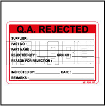 591728 Q.A. Rejected Stickers & Labels