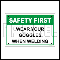 591901 Wear Goggles Sign Sticker