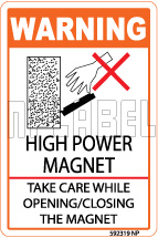 592319 High Power Magnet Caution Sticker & Labels 592319 High Power Magnet Caution Sticker & Labels