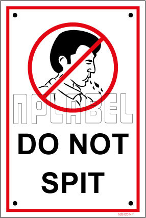 592320 Do Not Spit Sign Sticker 592320 Do Not Spit Sign Sticker