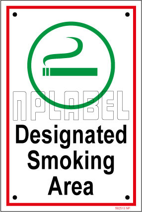 592513 Designated Smoking Area Label & Signs 592513 Designated Smoking Area Label & Signs