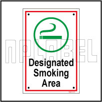 592513 Designated Smoking Area Label & Signs