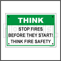 592515ML Stop Fires Metal Sign Label