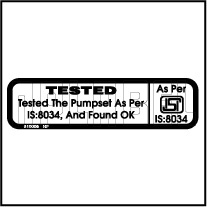 810005 Water Pump Sticker - Tested