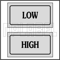 940165  Low/High Control Panel Sticker (SET)