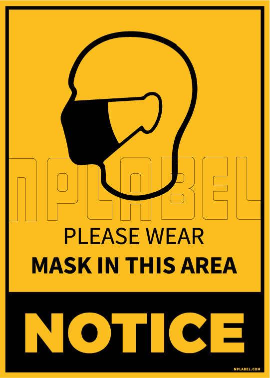 CD1932 Wear Mask Notice Signage CD1932 Wear Mask Notice Signage