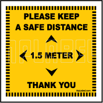 CD1966 Keep 1.5 Meter Distance Floor Sticker