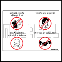 CD1975 Coronavirus Etiquette Hindi Signages