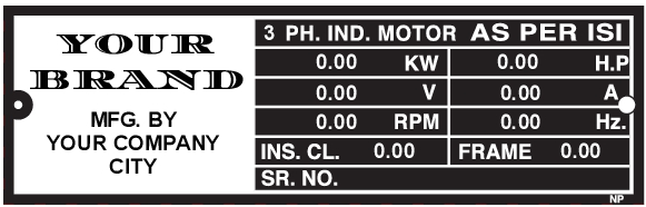 Customize Induction Motor Labels CIIM001 Customize Induction Motor Labels CIIM001