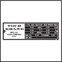 Customize Induction Motor Labels CIIM001