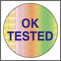 Tested OK Round Labels Tested OK Round Labels