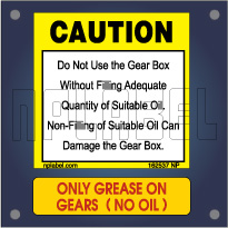 Caution - Warning Labels for Gear Box