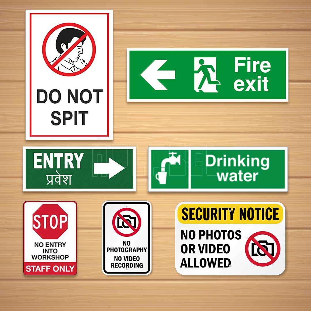 Slide to open right Fire exit Sign Plastic or Vinyl Sticker Safety Door Signs